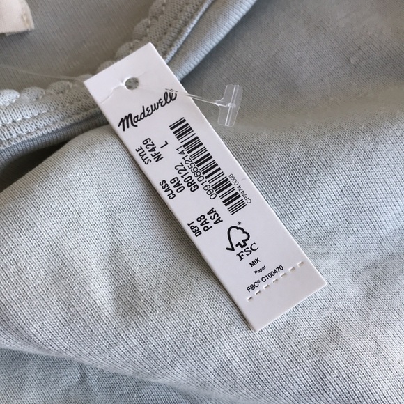 NWT Madewell THOMPSON CAMI TANK size Large ashen sage green - Picture 9 of 9